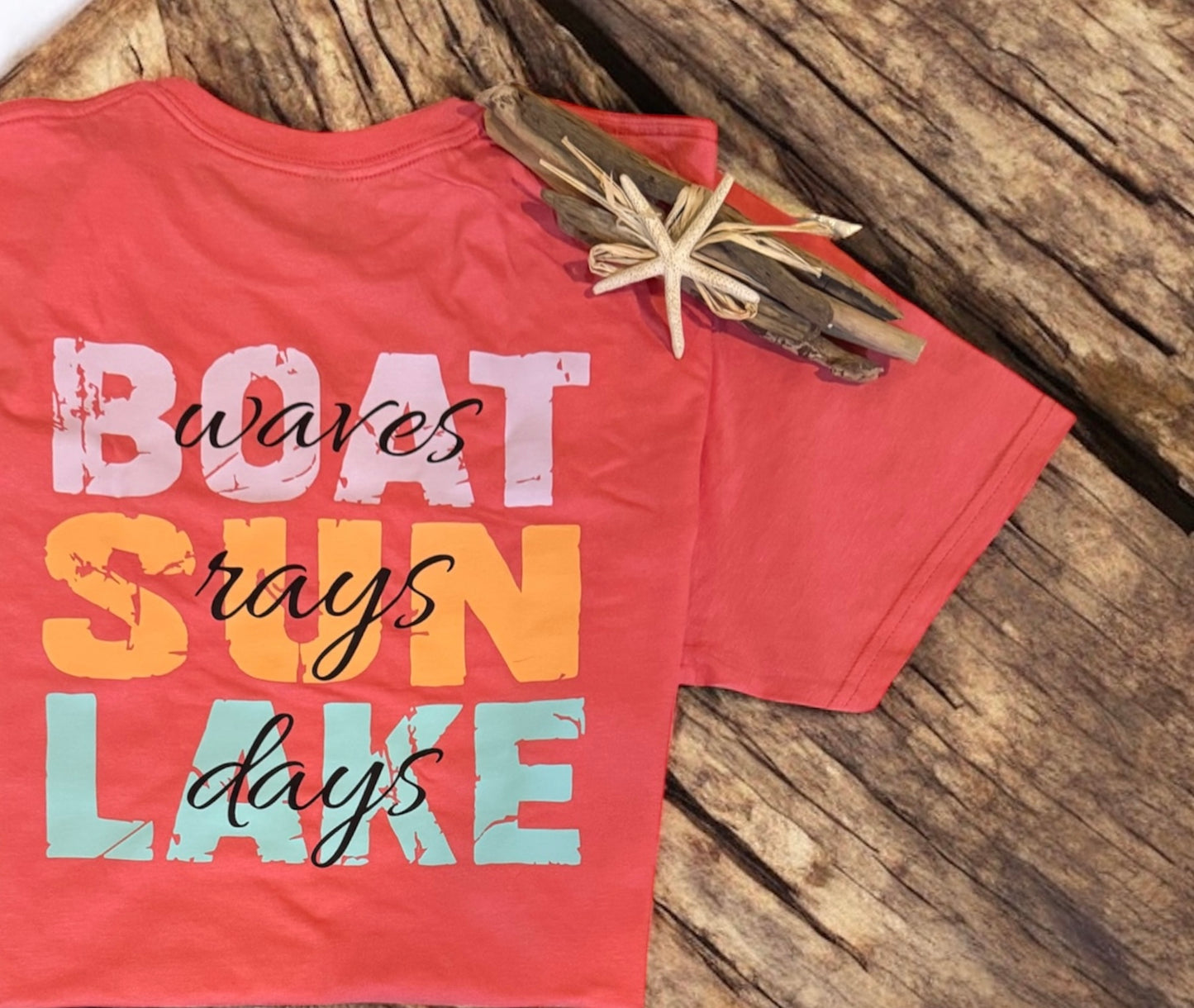 Boat Waves Sun Rays Lake Days Unisex Short Sleeve Crewneck